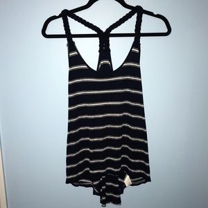 Navy Blue and white tank top